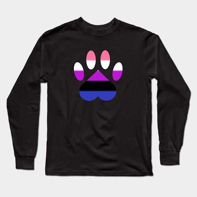 Genderfluid Pride Paw Long Sleeve T-Shirt by shaneisadragon